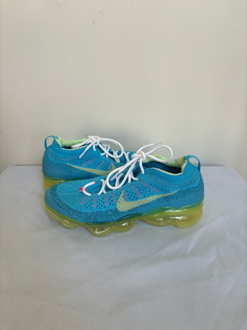 Nike Air Vapormax 2023 Flyknit Baltic Blue Citron Tint Mens Sz 7.5 sneakers